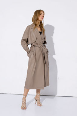 Плащ Pirs 4013 серо-бежевый  фото 3