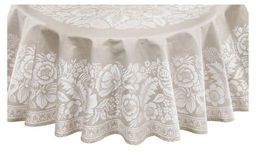 Скатерть Премиум круглая Лесной букет-бежев. D 178 см. п/лен - Лен поволжья фото 3