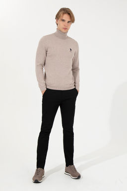 Erkek Slim Fit Siyah Kanvas Pantolon