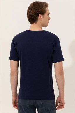 Мужская темно-синяя футболка с V-образным вырезом Basic - U.s. polo assn фото 5