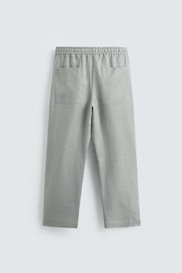 PANTAL?N RELAXED FIT 100% LINO / Marr?n / Topo