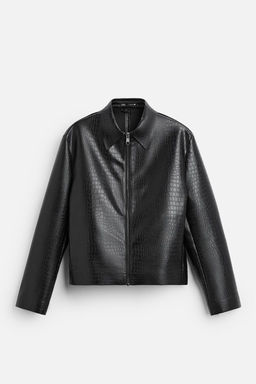 EMBOSSED LEATHER EFFECT OVERSHIRT - Zara фото 7