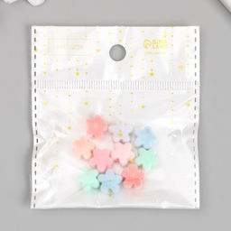 Цена за 10 шт. Бусина для творчества бархатное напыление Цветочек. Нежные оттенки, 0.7?1.2?1.2 см