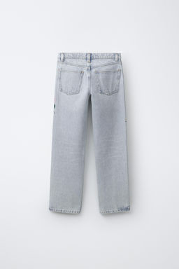 JEANS STRAIGHT FLORES BORDADAS / Azul - Zara фото 4