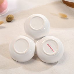 Менажница 3 ячейки Доляна Зайка в золотом, 16.5?7.5 см, доломит, белая