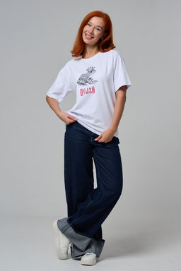 8580 футболка оверсайз женская - Натали фото 6