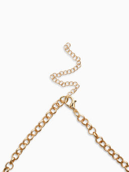 Цепь с подвесками "Вишня", 40+удл, цвет бордовый в золоте