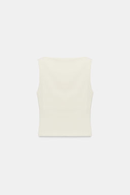 TOP CUELLO BARCO / Crudo - Zara фото 4