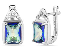 Серьги, мистик кварц синий, Агафья