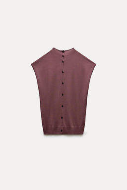 SLEEVELESS PLAIN KNIT TOP - Zara фото 7