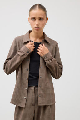 ЕВТ 3245/черный кофе,имитация текстиля рубашка жен