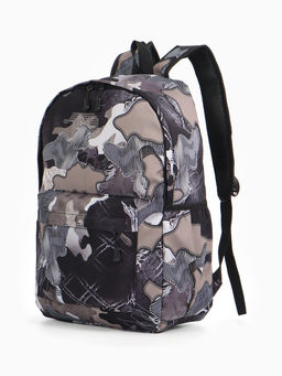 Рюкзак школьный на молнии, с карманами, с абстрактным принтом, размер 30?13?42 см, с принтом, чёрный