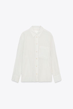 ZW COLLECTION STRIPED CRINKLED SHIRT - Zara фото 5
