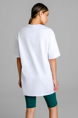 Арт. 5737 Костюм с велосипедками  42-50 (5 шт) Цвет:верх-белый,низ изумрудный