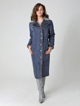 24301 Пальто дем. серо-синий