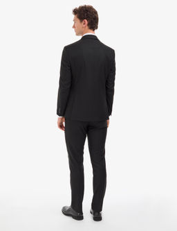 Siyah Slim Fit Tak_m Elbise