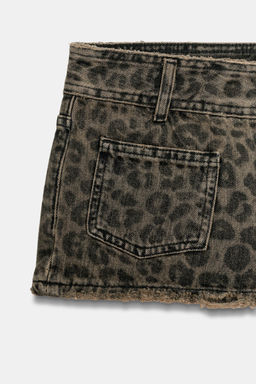 SHORTS MINI DENIM TRF ESTAMPADO ANIMAL / ?nico - Zara фото 4