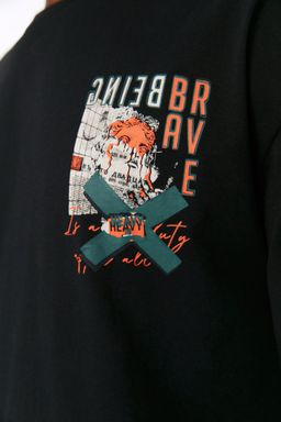 TRENDYOL MAN Siyah Oversize/Genis Kesim K?sa Kollu Yaz? Bask?l? %100 Pamuklu T-Shirt TMNSS22TS2223 - Trendyolmilla фото 10