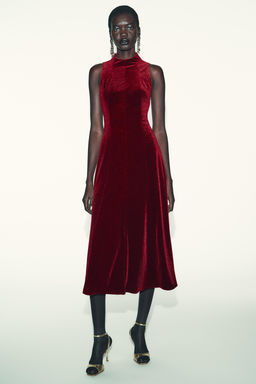 VELVET MIDI DRESS
