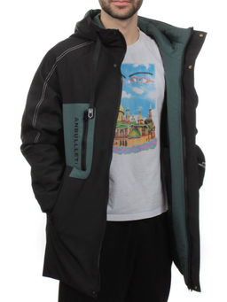 2171 BLACK GREEN Куртка мужская зимняя облегченная (130 гр. холлофайбер)