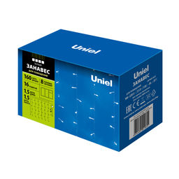 ULD-C1515-160/DTA WHITE IP20 Занавес светодиодный,1,5х1,5 м, 160 led, белый, с контроллером, провод прозрачный, IP20 - Volpe фото 14