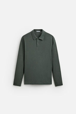 LINEN BLEND POLO SHIRT - Zara фото 7