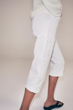 JEANS ZW COLLECTION CAPRI TIRO MEDIO BORDADOS / Crudo - Zara фото 6