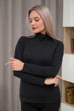 Водолазка женская из ангоры однотонной Беатрисса антрацит - Амадэль фото 2