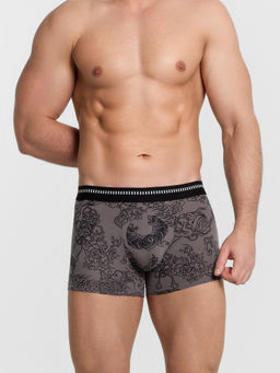 Цена за 2 штуки! Трусы мужские боксеры серые с тату тату на сером4 411221