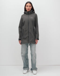 Парка спортивная женская с капюшоном softshell темно-серого цвета 9568TC - Mtforce фото 8