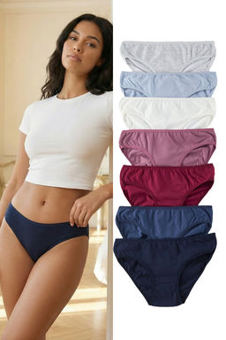 Trendyolmilla Mavi-Cok Renkli 7li Paket Pamuklu Klasik Orme Kulot THMSS25KU00029  фото 7