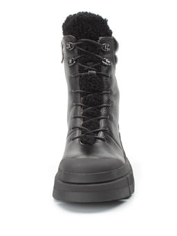 04-M804 BLACK Ботинки зимние женские (натуральная кожа, толстая байка)