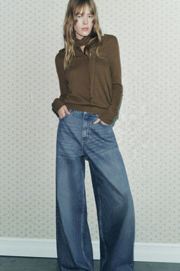 PLAIN KNIT SCARF SWEATER