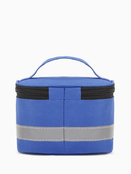 Косметичка-аптечка на молнии, на подкладке, с ручкой, с принтом, синяя