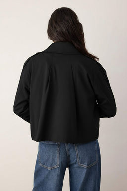 Bej Kruvaze Oversize K?sa Trenckot TWOAW26TR00020 - Trendyolmilla фото 24