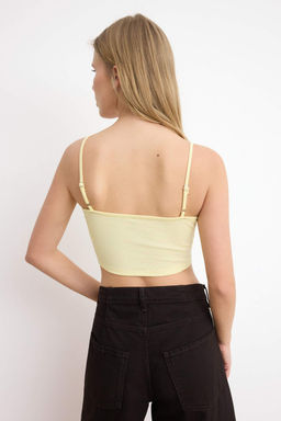 Siyah Fitted Super Crop Ask?l? Straplez Kolsuz Pamuk Ribana Orme Atlet TWOSS26AL00044 - Trendyolmilla фото 8