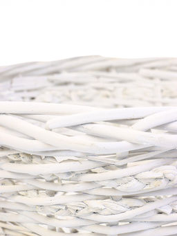 Корзина плетёная для хранения Vara, с ручкой, белая, набор 3 шт.