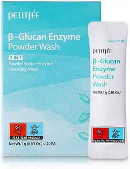 Petitfee Enzyme Powder Wash Pouch 1g*20ea - Энзимная пудра для умывания с бета-глюканом