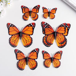 Магнит пластик под ткань Бабочки двойные, блеск н-р 6 шт МИКС h= 10;10,5;5;6,7;8,4;6,7 см