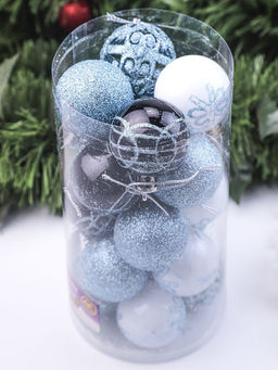 Набор елочных игрушек 20 шт 4 вида голубые - Family фото 3