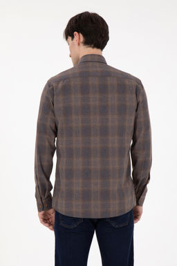 Мужская коричневая рубашка с длинным рукавом Неожиданная скидка в корзине - U.s. polo assn фото 5