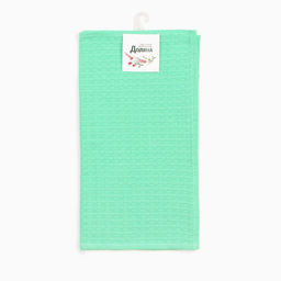 Набор кухонных полотенец Доляна, цвет салатовый, 35х60см-2шт, 100% хл, вафля, 220 гр/м2  фото 5