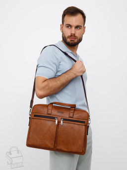 Портфель мужской 6677-3 brown Jeep - S-style фото 8