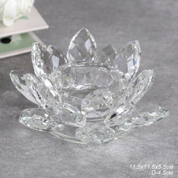 Подсвечник Лотос 11 см / GT794 /уп 48/прозрачный