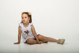 Костюм М224031Пкб коричневый/белый - Елена фото 2