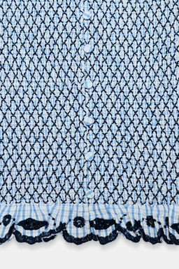 CHECKED SMOCKED TOP - Zara фото 7