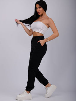 Джоггеры "Селена 2" чёрные, футер 2-х нитка начес