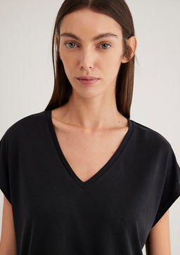 Lux Touch TENCEL TM Siyah Modal Tisort - Mavi фото 5