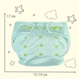 Многоразовый подгузник, флис, цвет светло зеленый - Крошка я фото 4