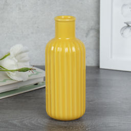 Цена за 1 шт. Ваза 16 см Желтая ребристая / YBN-70 /уп 50/без индивидуальной упаковки - Галеонтрейд фото 2